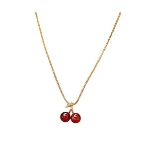 Cherry Pendant Gold Necklace